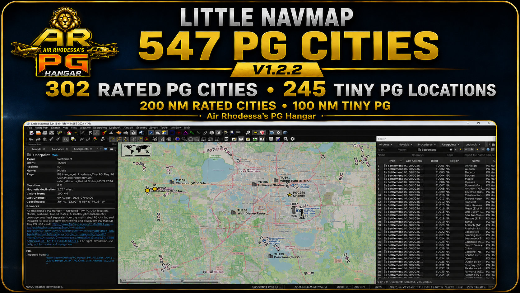 Air Rhodessa PG Hangar 547 PG Cities for Little Navmap v1.2.2 cover